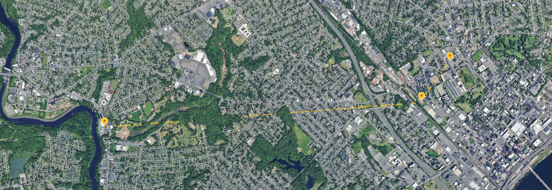 Springfield area satellite map